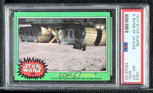 1977 Topps Star Wars #203 A band of Jawas — PSA 8 (OC)