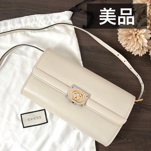 GUCCI Interlocking G Shoulder Bag 628521 White Gift Present 0822b