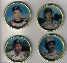 4 1988 Topps Baseball Coins Joe Carter Eddie Murray Wally Joyner Mike Greenwell