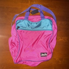 Vintage Sport Graphics Neon Pink Teal Purple Duffel Gym Bag 80s 90s Korea Retro