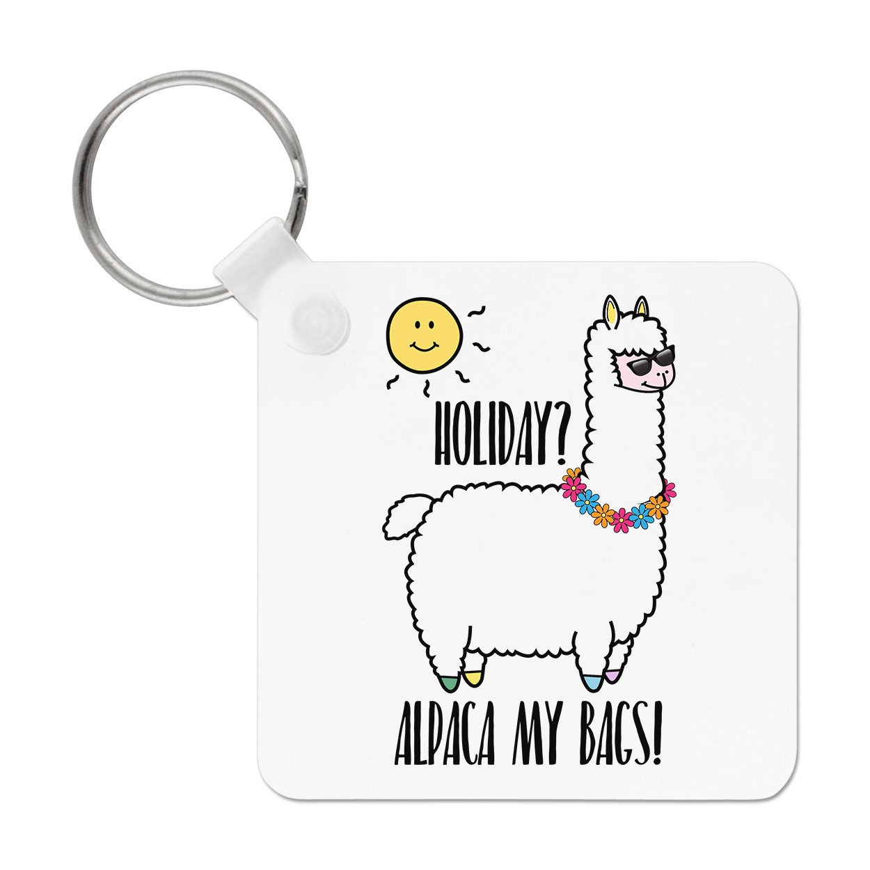 Holiday Alpaca My Bags Keyring Key Chain - Llama Alpaca Funny
