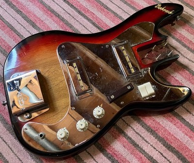 Vintage 60's Ideal Teisco Tulio EB2 Loaded Bass Body Gold Foil