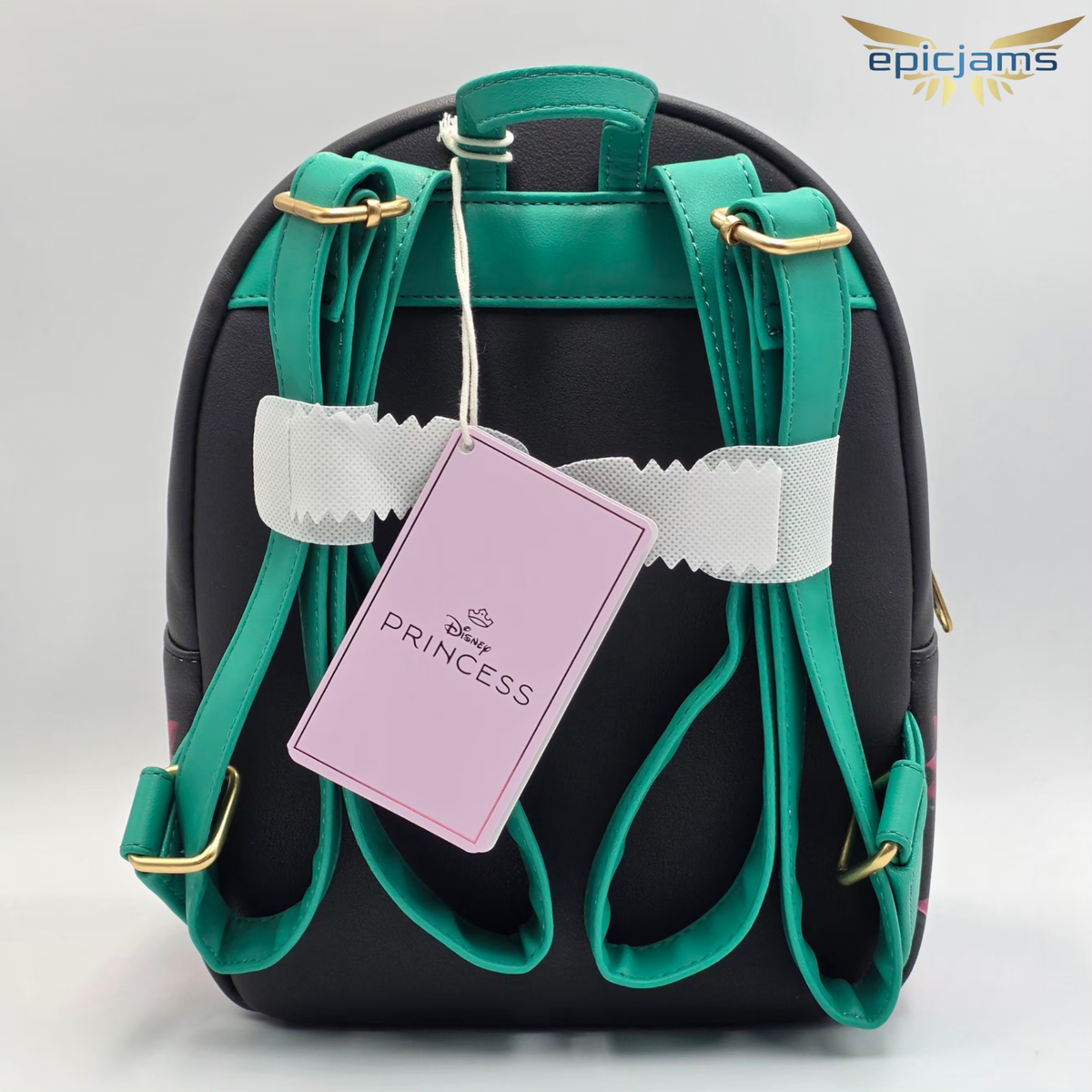 Disney Loungefly Jasmine Floral Mini Backpack - Black & Teal Loungefly Disney Princess Jasmine Floral Mini Satchel Bag  main image 2