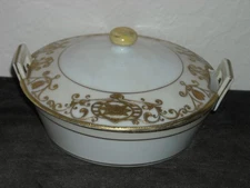 Noritake 16034 / 175 Christmas Ball 3-Piece Butter Tub As Is