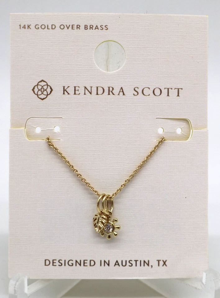 Collar Kendra Scott Leigh Dije Oro 14K Sobre Latón Nuevo Con Etiquetas Foto 2 de 4