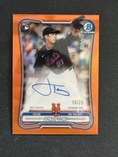 2026 Bowman Jonah Tong Chrome Orange RC Auto /25 #CRA-JT New York Mets