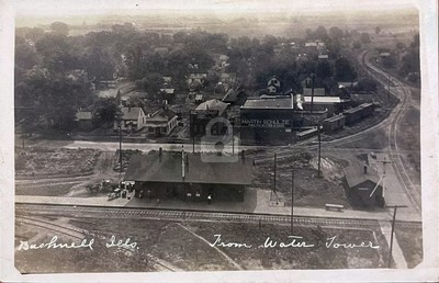 Bushnell IL Illinois Birdseye View, Train Depot 1908 RPPC Photo ...