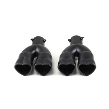 2 Dual Heart Shape Car Exhaust Muffler Tip Pipe 2.5 Inlet 8.1 Long Black 2 Dual Heart Shape Car Exhaust Muffler Tip Pipe 2.5 Inlet 8.1 Long Black