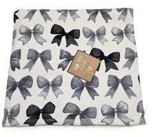 DEBORAH CONNOLLY WHITE GRAY BOW TIE KNOT COTTON ABSORBENT,ULTRA SOFT BATH TOWEL