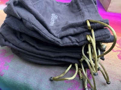 Lot of 10 Blanton s Bourbon Brown Drawstring Dust Bags Gold Cords Collector