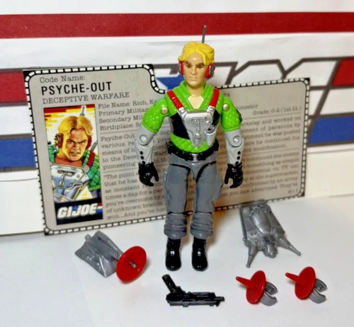 GI Joe Psyche Out 1987 v1 *100% COMPLETE w/File Card, Near Mint!* Vintage ARAH