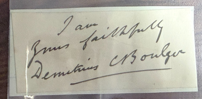 Clipped Signature Demetrius Charles de Kavanagh Boulger (1853–1928),Asian Expert