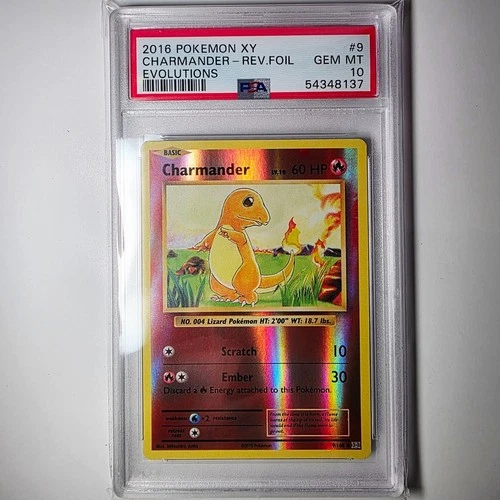 2016 Pokemon XY Evolutions Reverse Foil Holo Charmander #9  PSA 10