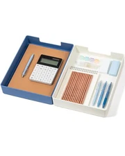 Desk Letter Tray Set, 2 Pack A4 Size Plastic Stackable File Document Organizer