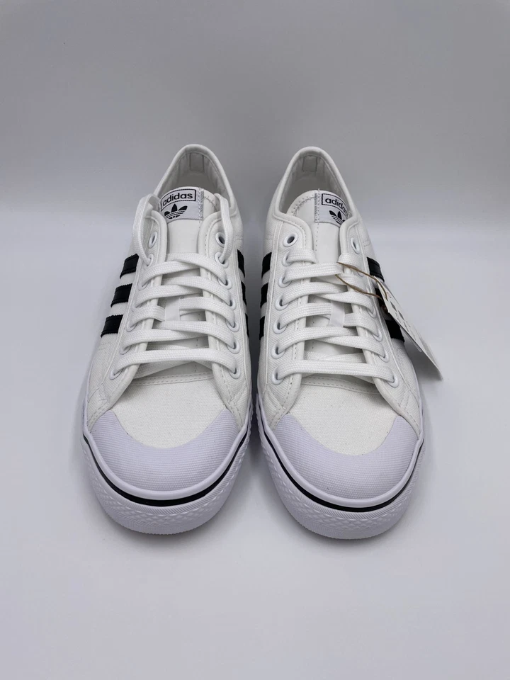 Adidas Nizza Cloud White Core Black Canvas Sneakers Mens CQ2333 New - Image 3 of 4