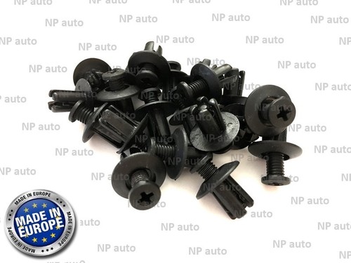 10PCS NEW FORD UNIVERSAL SCREW PUSH TYPE REPLACEMENT BUMPER TRIM PLASTIC CLIPS - Picture 3 of 4