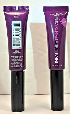 LOT OF (2) L'Oreal Paris Infallible Paints Lip Color#302 VIOLET TWIST  FREE SHIP
