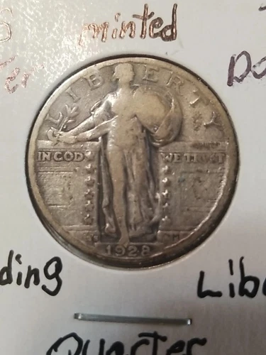 1928 S Standing Liberty Quater In Very good To Fine Condition in My Opinion.#111