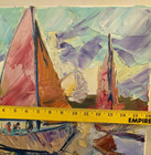 WOW 20 X 16 Sailing Sail Boat Ocean Sunset Nautical JOSE TRUJILLO — photo 9