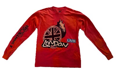 Travis Scott O2 Live, NEW Long-Sleeve Coral Tie-Dye, Men s Small