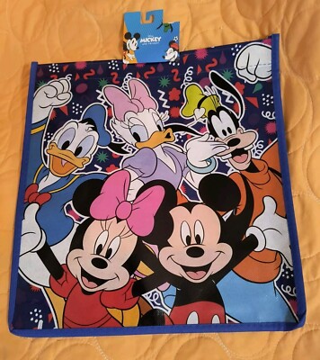 Disney Mickey Mouse Blue Reusable Eco Shopping Tote Bag with handle  Free Ship!