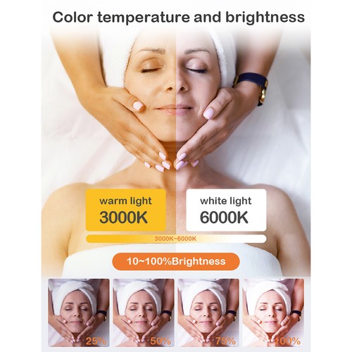 Andoer Half-Moon Floor Fill Lamp LED Flash Light Tattoo Beauty Salon Live G7Q2 - Picture 12 of 13