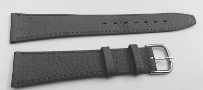 18 mm Echtes Leder Uhrenarmband grau silbrige Schließe ...