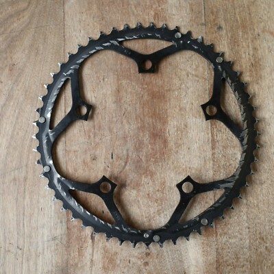 Plateau 53 Dents 130 BCD Noir Pour Vélo De Route - Acier, 5 Bras - Occasion