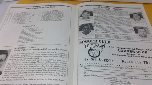 1990 PUGET SOUND vs PACIFIC LUTHERAN COLLEGE FOOTBALL PROGRAM LOGGERS UPS LUTES - Picture 9 of 9