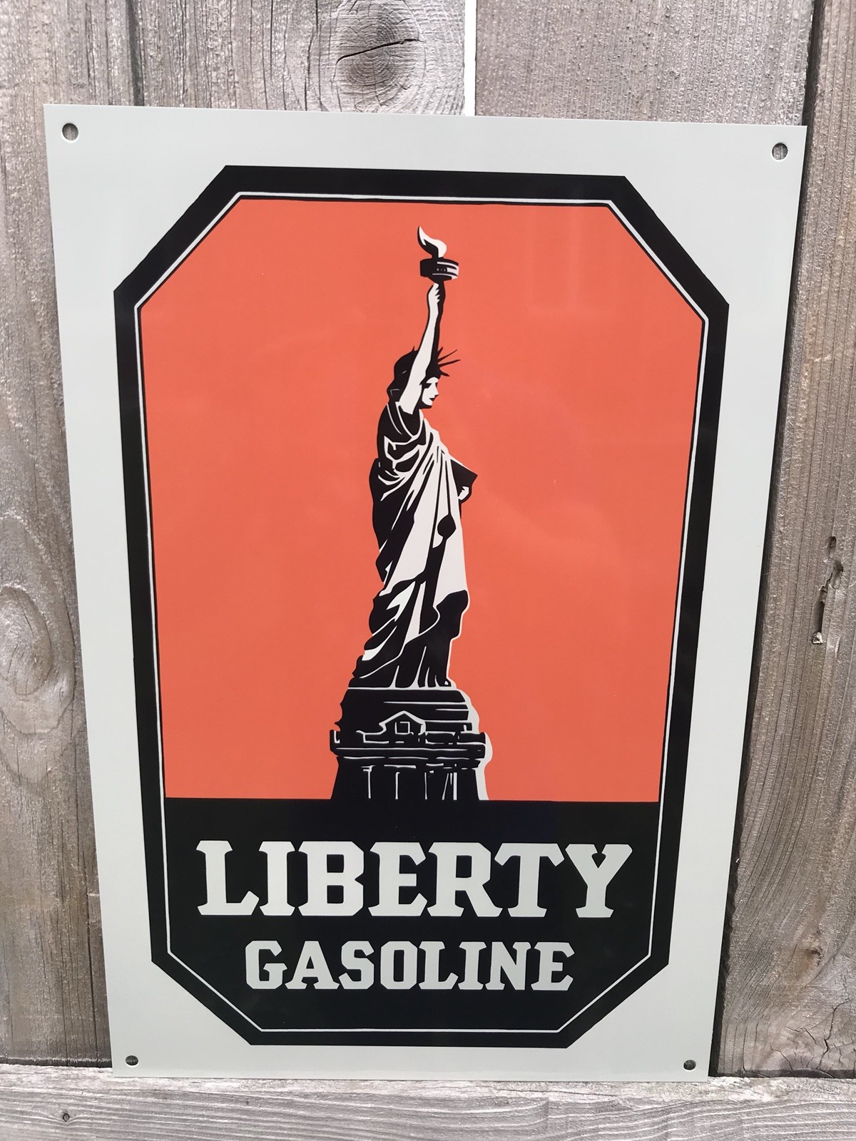 Rare Liberty Gasoline reproduction sign oil gas garage