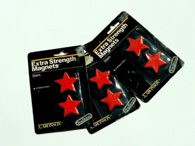Set Of 3 Aronson Extra Strength Magnets Red Stars Perfect for Teachers
