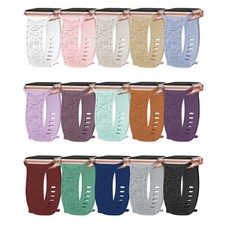 For Apple Watch 49/45/44/41mm Silicone Wrist Band Rose Pattern Series 10/9/8/7/6