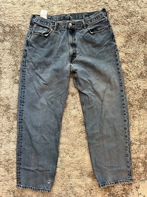 Levis 550 Jeans Mens 38 Blue Denim Relaxed Straight Fit Button Zip Pocket
