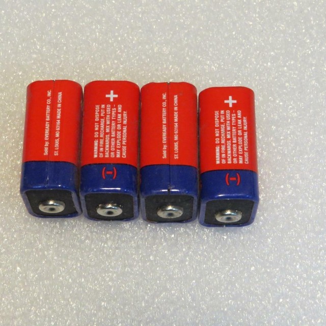 Eveready 411 15 Volt Radio Photo Battery LOT OF 4 Red/Blue Vintage NOT