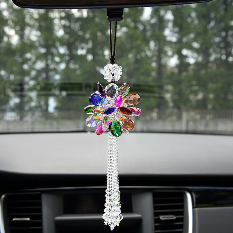 Glas-in-lood Maria Wonderdadige Auto Spiegel Hanger - 9cm | De Winkel van Lourdes Glas-in-lood Maria Wonderdadige Auto Spiegel Hanger - 9cm | De Winkel van Lourdes