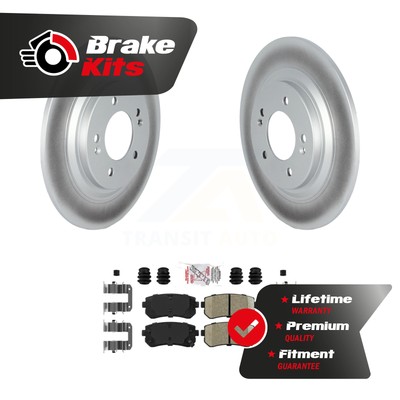Rear Coated Disc Brake Rotor & Ceramic Pad Kit For 2017-2017 Kia Cadenza Limited