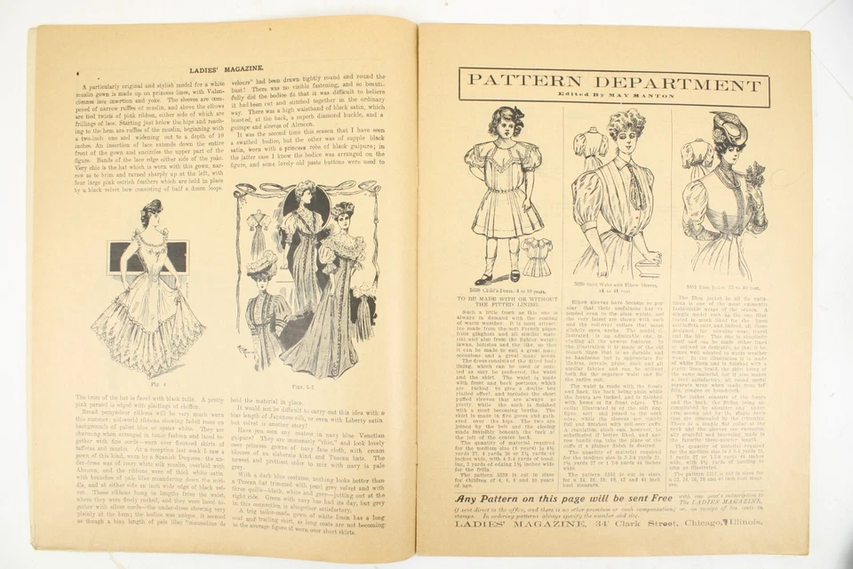 1906 Ladies Magazine V6 #33 May Manton Antique Edwardian Women Housewife Fashion - Image 4 of 4