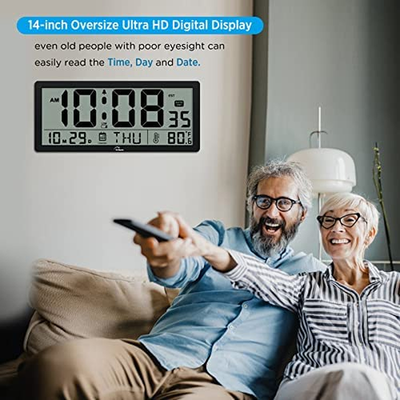 battery operated clock with day date and time
