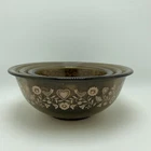 Set of 3 VTG 60’s 70’s Pyrex Smoke Harvest Brown Glass Mixing Bowls 5L 2.5L 1L