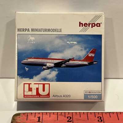 Maquette Herpa Airbus A320 LTU - Échelle 1/500 - Très Bon état Avec Boîte