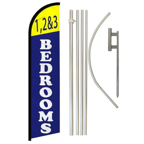 Apartments For Rent Move In Variation Windless Advertising Banner Flag Pole Kit - Picture 17 of 18