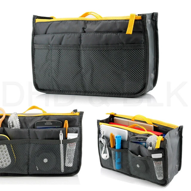 Paquete de 2 Mujeres Inserto de Viaje Bolso Organizador Cartera Grande Forro Organizador Bolso Ordenado Foto 2 de 4