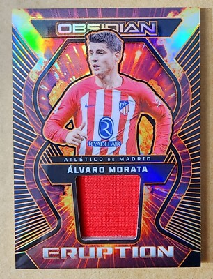 2023-24 Obsidian Soccer Alvaro Morata Eruption Jersey 70/199 Madrid ER-AM Orange