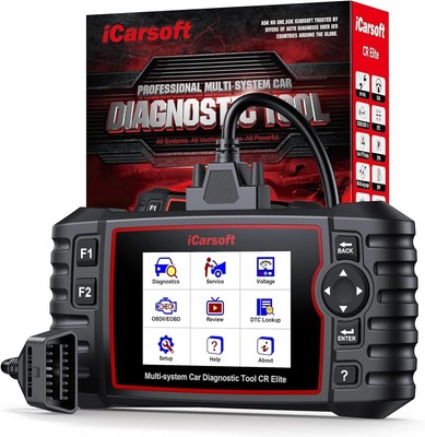 iCarsoft CR Elite OBD2 Scanner - Profi Auto Diagnosegerät Motor ABS SRS