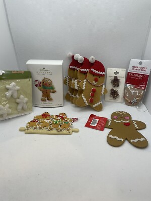 gingerbread man lot vintage Hallmark OrnAment A Sweet treat Plus Extras
