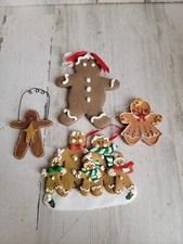 Gingerbread family cookie ornament set variety Xmas