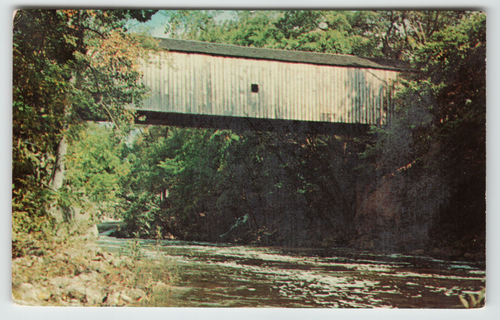 Postcard Bull's Covered Bridge Over Housatonic River, CT.