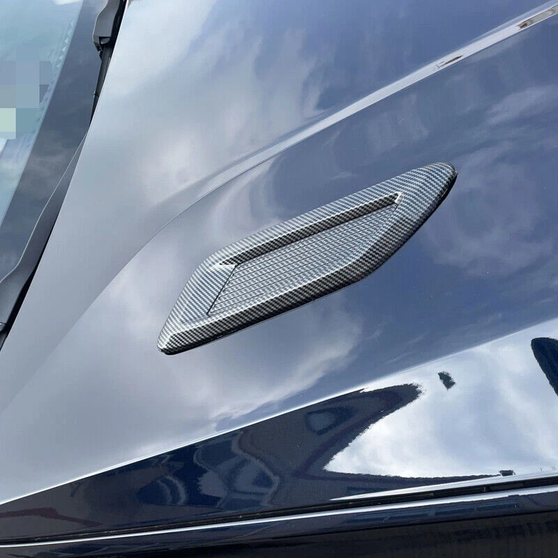 3 PIEZAS Fibra de Carbono Decoración de Automóvil Entrada de Flujo de Aire Campana Ventilación Cubierta Borde Foto 4 de 4