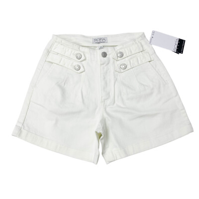 Sofia Jeans Womens Size 00 Tab Detail Short White
