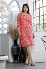 Indian Bollywood Style Designer Black Color Flower Print Calf Length Kurti